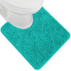 Picture of Gorilla Grip Plush Absorbent Shaggy Chenille Bath Rug Mat for Toilet Base with Rubber Backing, Machine Washable, Microfiber Bathroom Contour Mats for Toilets, Bath Room Decor, Oval 22.5x19.5 Turquoise