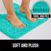 Picture of Gorilla Grip Plush Absorbent Shaggy Chenille Bath Rug Mat for Toilet Base with Rubber Backing, Machine Washable, Microfiber Bathroom Contour Mats for Toilets, Bath Room Decor, Oval 22.5x19.5 Turquoise