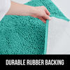Picture of Gorilla Grip Plush Absorbent Shaggy Chenille Bath Rug Mat for Toilet Base with Rubber Backing, Machine Washable, Microfiber Bathroom Contour Mats for Toilets, Bath Room Decor, Oval 22.5x19.5 Turquoise