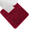 Picture of Gorilla Grip Plush Absorbent Shaggy Chenille Bath Rug Mat for Toilet Base with Rubber Backing, Machine Washable, Microfiber Bathroom Contour Mats for Toilets, Bath Room Decor, Square, 22.5x19.5, Red