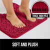 Picture of Gorilla Grip Plush Absorbent Shaggy Chenille Bath Rug Mat for Toilet Base with Rubber Backing, Machine Washable, Microfiber Bathroom Contour Mats for Toilets, Bath Room Decor, Square, 22.5x19.5, Red