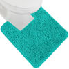 Picture of Gorilla Grip Plush Absorbent Shaggy Chenille Bath Rug Mat for Toilet Base with Rubber Backing, Machine Washable, Microfiber Bathroom Contour Mats for Toilets, Bath Decor, Square, 22.5x19.5, Turquoise