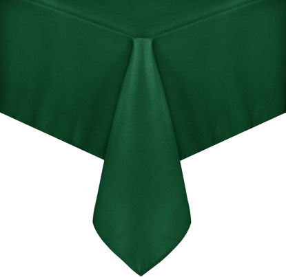 Picture of sancua Rectangle Tablecloth - 70 x 120 Inch - Stain and Wrinkle Resistant Washable Polyester Table Cloth, Decorative Fabric Table Cover for Dining Table, Buffet Parties and Camping, Hunter Green