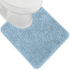 Picture of Gorilla Grip Plush Absorbent Shaggy Chenille Bath Rug Mat for Toilet Base with Rubber Backing, Machine Washable, Microfiber Bathroom Contour Mats for Toilets, Bath Room Decor, Oval, 22.5x19.5, Sky