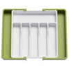 Picture of Lifewit Silverware Drawer Organizer, Expandable Utensil Tray for Kitchen, BPA Free Flatware and Cutlery Holder, Adjustable Plastic Storage for Spoons Forks Knives, Large, Green&White