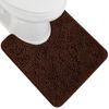 Picture of Gorilla Grip Plush Absorbent Shaggy Chenille Bath Rug Mat for Toilet Base with Rubber Backing, Machine Washable, Microfiber Bathroom Contour Mats for Toilets, Bath Room Decor, Oval, 22.5x19.5, Brown