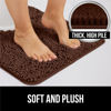 Picture of Gorilla Grip Plush Absorbent Shaggy Chenille Bath Rug Mat for Toilet Base with Rubber Backing, Machine Washable, Microfiber Bathroom Contour Mats for Toilets, Bath Room Decor, Oval, 22.5x19.5, Brown
