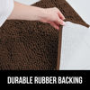 Picture of Gorilla Grip Plush Absorbent Shaggy Chenille Bath Rug Mat for Toilet Base with Rubber Backing, Machine Washable, Microfiber Bathroom Contour Mats for Toilets, Bath Room Decor, Oval, 22.5x19.5, Brown