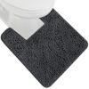 Picture of Gorilla Grip Plush Absorbent Shaggy Chenille Bath Rug Mat for Toilet Base with Rubber Backing, Machine Washable, Microfiber Bathroom Contour Mats for Toilets, Bath Room Decor Square 22.5x19.5 Charcoal