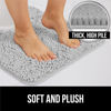 Picture of Gorilla Grip Plush Absorbent Shaggy Chenille Bath Rug Mat for Toilet Base with Rubber Backing, Machine Washable, Microfiber Bathroom Contour Mats for Toilets, Bath Room Decor, Oval, 22.5x19.5, Lt Gray