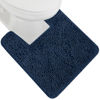 Picture of Gorilla Grip Plush Absorbent Shaggy Chenille Bath Rug Mat for Toilet Base with Rubber Backing, Machine Washable, Microfiber Bathroom Contour Mats for Toilets, Bath Room Decor, Square, 22.5x19.5, Navy