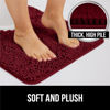Picture of Gorilla Grip Plush Absorbent Shaggy Chenille Bath Rug Mat for Toilet Base with Rubber Backing, Machine Washable, Microfiber Bathroom Contour Mats for Toilets, Bath Room Decor, Oval 22.5x19.5, Burgundy