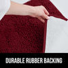 Picture of Gorilla Grip Plush Absorbent Shaggy Chenille Bath Rug Mat for Toilet Base with Rubber Backing, Machine Washable, Microfiber Bathroom Contour Mats for Toilets, Bath Room Decor, Oval 22.5x19.5, Burgundy