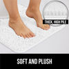 Picture of Gorilla Grip Plush Absorbent Shaggy Chenille Bath Rug Mat for Toilet Base with Rubber Backing, Machine Washable, Microfiber Bathroom Contour Mats for Toilets, Bath Room Decor, Oval, 22.5x19.5, White