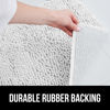 Picture of Gorilla Grip Plush Absorbent Shaggy Chenille Bath Rug Mat for Toilet Base with Rubber Backing, Machine Washable, Microfiber Bathroom Contour Mats for Toilets, Bath Room Decor, Oval, 22.5x19.5, White