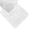 Picture of Gorilla Grip Plush Absorbent Shaggy Chenille Bath Rug Mat for Toilet Base with Rubber Backing, Machine Washable, Microfiber Bathroom Contour Mats for Toilets, Bath Room Decor, Square, 22.5x19.5, White
