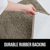 Picture of Gorilla Grip Shaggy Chenille Bath Rug Mat for Toilet Base, Machine Washable, Microfiber Dries Quickly, Plush Absorbent Contour Mats for Toilets, Bathroom Decor, Oval U-Shape, 22'' x 19'' x 15'', Latte