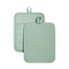 Picture of KitchenAid Ribbed Soft Silicone Pot Holder Set, Pistachio 7"x9"