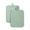 Picture of KitchenAid Ribbed Soft Silicone Pot Holder Set, Pistachio 7"x9"