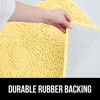 Picture of Gorilla Grip Plush Absorbent Shaggy Bath Rug Mat for Toilet Base with Rubber Backing, Machine Washable, Microfiber Bathroom Contour Mats for Toilets, Bath Room Decor, Square, 22.5x19.5, Beige