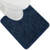 Picture of Gorilla Grip Plush Absorbent Shaggy Chenille Bath Rug Mat for Toilet Base with Rubber Backing, Machine Washable, Microfiber Bathroom Contour Mats for Toilets, Bath Room Decor, Oval 22.5x19.5 Navy Blue