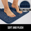 Picture of Gorilla Grip Plush Absorbent Shaggy Chenille Bath Rug Mat for Toilet Base with Rubber Backing, Machine Washable, Microfiber Bathroom Contour Mats for Toilets, Bath Room Decor, Oval 22.5x19.5 Navy Blue