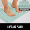 Picture of Gorilla Grip Plush Absorbent Shaggy Chenille Bath Rug Mat for Toilet Base with Rubber Backing, Machine Washable, Microfiber Bathroom Contour Mats for Toilets, Bath Room Decor, Oval, 22.5x19.5, Seablue