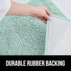 Picture of Gorilla Grip Plush Absorbent Shaggy Chenille Bath Rug Mat for Toilet Base with Rubber Backing, Machine Washable, Microfiber Bathroom Contour Mats for Toilets, Bath Room Decor, Oval, 22.5x19.5, Seablue
