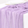 Picture of Socomi Fall Thanksgiving Table Runner Cheesecloth Table Runner 120 inch 10FT Boho Rustic Gauze Table Runner for Wedding Party Baby Shower Fall Decor Lilac 3pcs