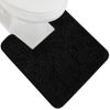 Picture of Gorilla Grip Plush Absorbent Shaggy Chenille Bath Rug Mat for Toilet Base with Rubber Backing, Machine Washable, Microfiber Bathroom Contour Mats for Toilets, Bath Room Decor, Square, 22.5x19.5, Black