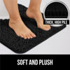 Picture of Gorilla Grip Plush Absorbent Shaggy Chenille Bath Rug Mat for Toilet Base with Rubber Backing, Machine Washable, Microfiber Bathroom Contour Mats for Toilets, Bath Room Decor, Square, 22.5x19.5, Black