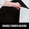 Picture of Gorilla Grip Plush Absorbent Shaggy Chenille Bath Rug Mat for Toilet Base with Rubber Backing, Machine Washable, Microfiber Bathroom Contour Mats for Toilets, Bath Room Decor, Square, 22.5x19.5, Black