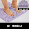 Picture of Gorilla Grip Plush Absorbent Shaggy Chenille Bath Rug Mat for Toilet Base with Rubber Backing, Machine Washable, Microfiber Bathroom Contour Mats for Toilets, Bath Room Decor, Oval 22.5x19.5 Lt Purple