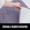 Picture of Gorilla Grip Plush Absorbent Shaggy Chenille Bath Rug Mat for Toilet Base with Rubber Backing, Machine Washable, Microfiber Bathroom Contour Mats for Toilets, Bath Room Decor, Oval 22.5x19.5 Lt Purple