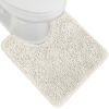 Picture of Gorilla Grip Plush Absorbent Shaggy Chenille Bath Rug Mat for Toilet Base with Rubber Backing, Machine Washable, Microfiber Bathroom Contour Mats for Toilets, Bath Room Decor, Oval, 22.5x19.5, Ivory