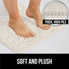 Picture of Gorilla Grip Plush Absorbent Shaggy Chenille Bath Rug Mat for Toilet Base with Rubber Backing, Machine Washable, Microfiber Bathroom Contour Mats for Toilets, Bath Room Decor, Oval, 22.5x19.5, Ivory