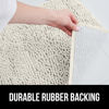 Picture of Gorilla Grip Plush Absorbent Shaggy Chenille Bath Rug Mat for Toilet Base with Rubber Backing, Machine Washable, Microfiber Bathroom Contour Mats for Toilets, Bath Room Decor, Oval, 22.5x19.5, Ivory