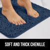 Picture of Gorilla Grip Bath Rug Mat 48x17, Thick Soft Absorbent Chenille, Rubber Backing Quick Dry Microfiber Mats, Machine Washable Rugs for Shower Floor, Bathroom Runner Bathmat Accessories Decor, Navy