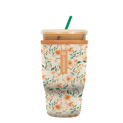 Picture of Sok It Java Sok Iced Coffee & Cold Soda Insulated Neoprene Cup Sleeve (Blush Blossoms, Large: 30-32oz)