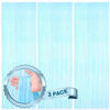 Picture of Voircoloria 3 Pack 3.3 x 8.2 ft Pastel Blue Foil Fringe Backdrop Curtains, Tinsel Streamers Birthday Party Decorations, Fringe Backdrop for Graduation, Baby Shower, Gender Reveal, Disco Party