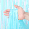 Picture of Voircoloria 3 Pack 3.3 x 8.2 ft Pastel Blue Foil Fringe Backdrop Curtains, Tinsel Streamers Birthday Party Decorations, Fringe Backdrop for Graduation, Baby Shower, Gender Reveal, Disco Party