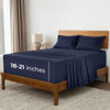 Picture of Mellanni Extra Deep Pocket Full Sheet Set - 4 Piece Iconic Collection Bedding Sheets & Pillowcases - Hotel Luxury, Ultra Soft, Cooling Bed Sheets - Extra Deep Pocket up to 21 inch (Full, Navy Blue)