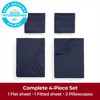 Picture of Mellanni Extra Deep Pocket Full Sheet Set - 4 Piece Iconic Collection Bedding Sheets & Pillowcases - Hotel Luxury, Ultra Soft, Cooling Bed Sheets - Extra Deep Pocket up to 21 inch (Full, Navy Blue)