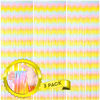 Picture of Voircoloria 3 Pack 3.3 x 8.2 ft Pastel Rainbow Foil Fringe Backdrop Curtains, Tinsel Streamers Birthday Party Decorations, Fringe Backdrop for Graduation, Baby Shower, Gender Reveal, Disco Party
