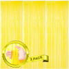 Picture of Voircoloria 3 Pack 3.3 x 8.2 ft Pastel Yellow Foil Fringe Backdrop Curtains, Tinsel Streamers Birthday Party Decorations, Fringe Backdrop for Graduation, Baby Shower, Gender Reveal, Disco Party