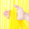 Picture of Voircoloria 3 Pack 3.3 x 8.2 ft Pastel Yellow Foil Fringe Backdrop Curtains, Tinsel Streamers Birthday Party Decorations, Fringe Backdrop for Graduation, Baby Shower, Gender Reveal, Disco Party