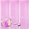 Picture of Voircoloria 3 Pack 3.3 x 8.2 ft Pastel Purple Foil Fringe Backdrop Curtains, Tinsel Streamers Birthday Party Decorations, Fringe Backdrop for Graduation, Baby Shower, Gender Reveal, Disco Party