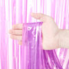 Picture of Voircoloria 3 Pack 3.3 x 8.2 ft Pastel Purple Foil Fringe Backdrop Curtains, Tinsel Streamers Birthday Party Decorations, Fringe Backdrop for Graduation, Baby Shower, Gender Reveal, Disco Party
