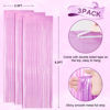 Picture of Voircoloria 3 Pack 3.3 x 8.2 ft Pastel Purple Foil Fringe Backdrop Curtains, Tinsel Streamers Birthday Party Decorations, Fringe Backdrop for Graduation, Baby Shower, Gender Reveal, Disco Party