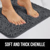 Picture of Gorilla Grip Bath Rug Mat 48x17, Thick Soft Absorbent Chenille, Rubber Backing Quick Dry Microfiber Mats, Machine Washable Rugs for Shower Floor, Bathroom Runner Bathmat Accessories Decor, Charcoal